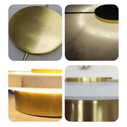 Arandela Efeito Mármore com Detalhe Dourado