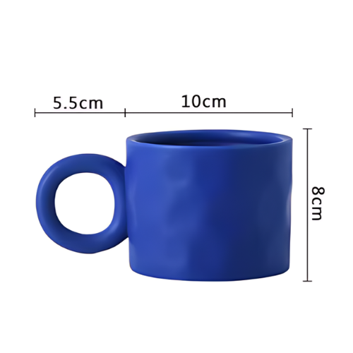 Caneca Cerâmica Orgânica com Alça Redonda
