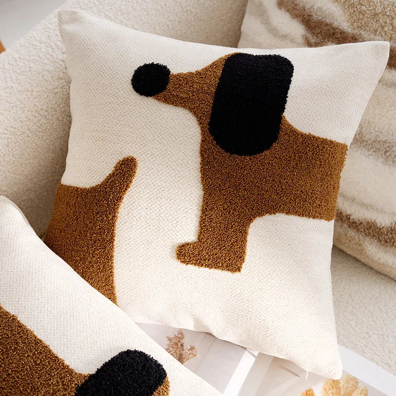 Capa Almofada Decorativa Infantil – Estampa de animais em Textura Bouclé