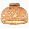 Plafon Luminária de Teto Palha Bambu - Meia Esfera
