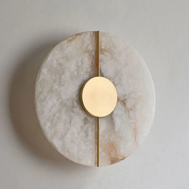 Arandela Efeito Mármore com Detalhe Dourado