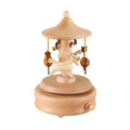 Carrossel Musical Decorativo – Madeira Natural com Movimento Giratório e Acabamento Artesanal