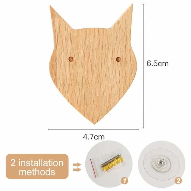 Gancho de madeira em formato de animais